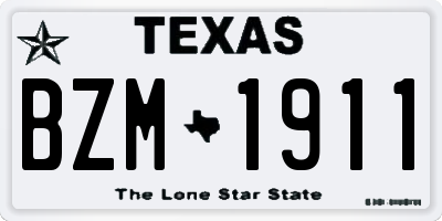 TX license plate BZM1911