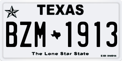 TX license plate BZM1913
