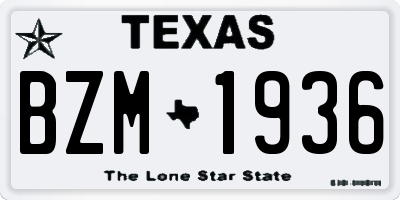 TX license plate BZM1936