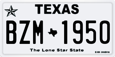 TX license plate BZM1950