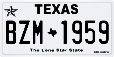 TX license plate BZM1959