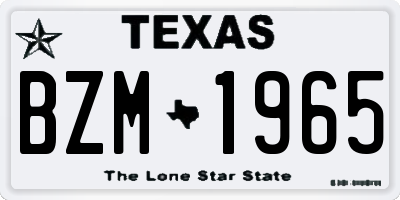 TX license plate BZM1965