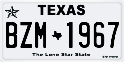TX license plate BZM1967