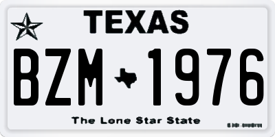 TX license plate BZM1976