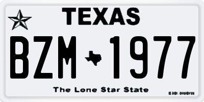 TX license plate BZM1977