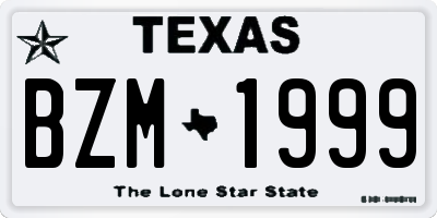 TX license plate BZM1999
