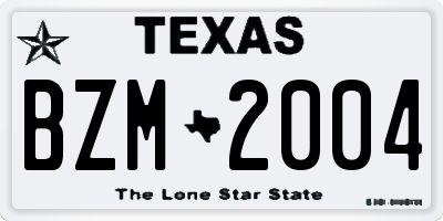 TX license plate BZM2004