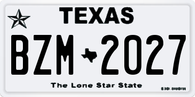 TX license plate BZM2027