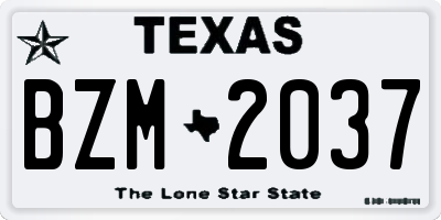 TX license plate BZM2037