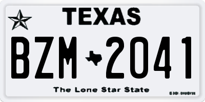 TX license plate BZM2041