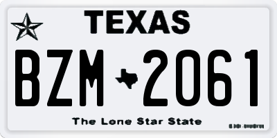 TX license plate BZM2061