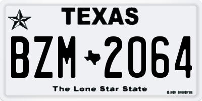TX license plate BZM2064
