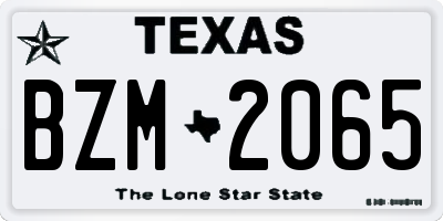 TX license plate BZM2065