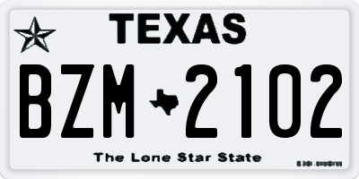 TX license plate BZM2102