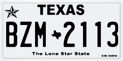TX license plate BZM2113