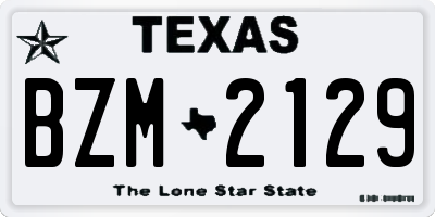 TX license plate BZM2129