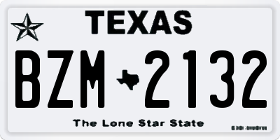 TX license plate BZM2132