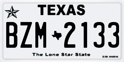 TX license plate BZM2133