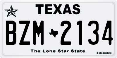 TX license plate BZM2134