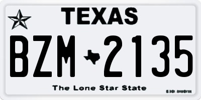 TX license plate BZM2135