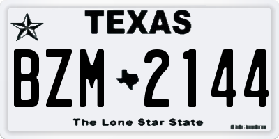 TX license plate BZM2144