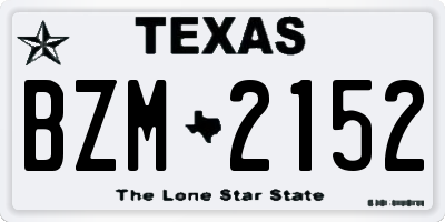 TX license plate BZM2152