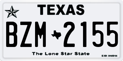 TX license plate BZM2155