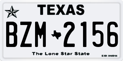 TX license plate BZM2156