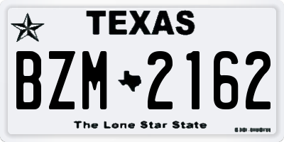 TX license plate BZM2162