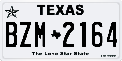 TX license plate BZM2164