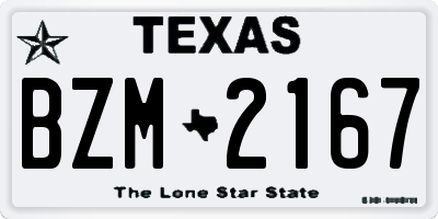 TX license plate BZM2167