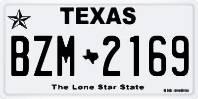 TX license plate BZM2169