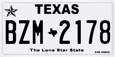 TX license plate BZM2178