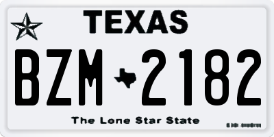 TX license plate BZM2182