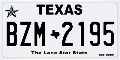 TX license plate BZM2195
