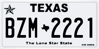 TX license plate BZM2221
