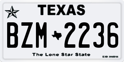 TX license plate BZM2236