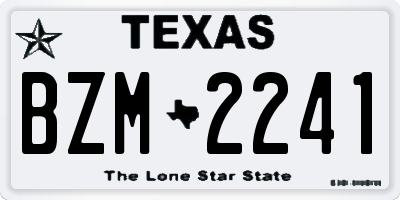 TX license plate BZM2241