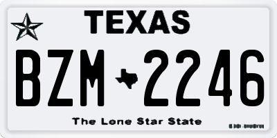 TX license plate BZM2246