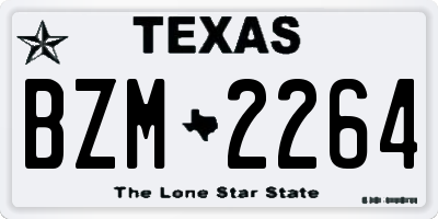 TX license plate BZM2264