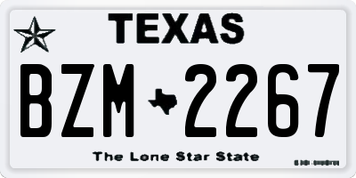 TX license plate BZM2267