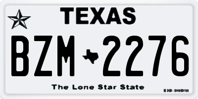 TX license plate BZM2276