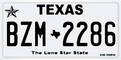 TX license plate BZM2286