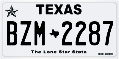 TX license plate BZM2287