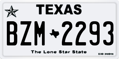 TX license plate BZM2293