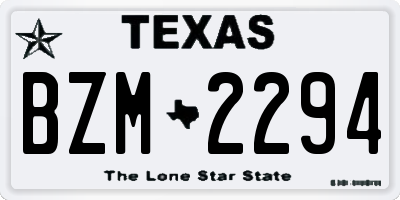 TX license plate BZM2294