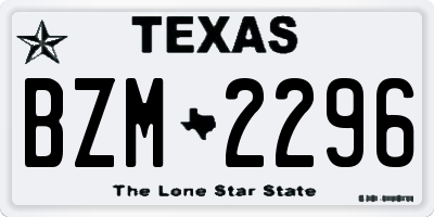 TX license plate BZM2296
