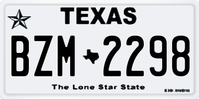 TX license plate BZM2298
