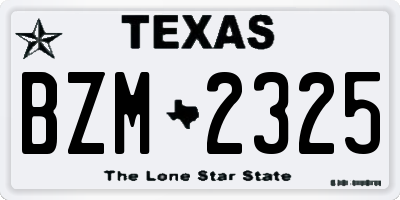 TX license plate BZM2325