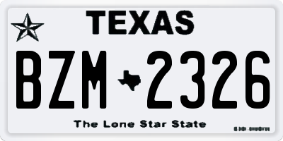 TX license plate BZM2326